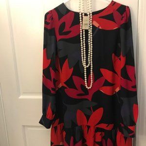 Loft drop waist dress size Medium Petite Floral